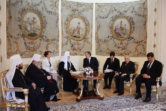 Varsavia - Il Patriarca Kirill incontra il Presidente Bronislaw Komorowsky