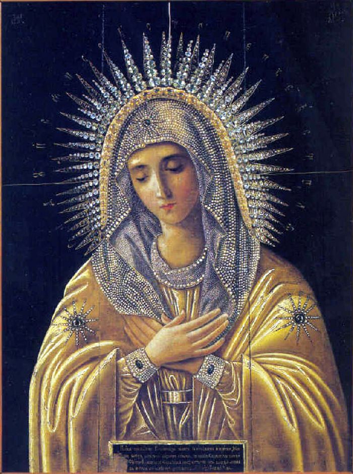 Icona della Madre di Dio della Tenerezza di Diveevo. Fine XIX secolo - inizi XX secolo. Monastero di San Serafino di Sarov - Russia 