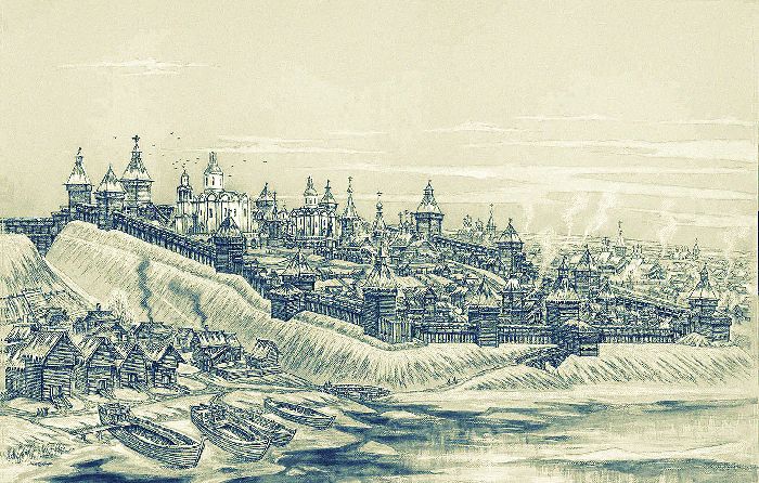 Immagine del Cremlino di Kostroma del 1678 (Archivio di Stato)