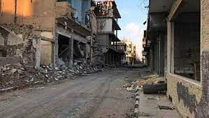 Edifici distrutti durante le attività di combattimento nella parte residenziale di Homs, Siria. Sputnik. Mikhail Alaeddin.