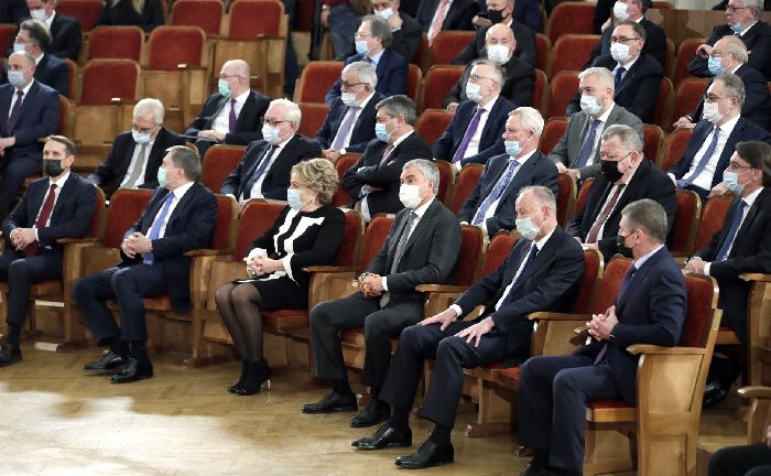 Mosca – I partecipanti alla riunione allargata del collegio del Ministero degli Esteri.