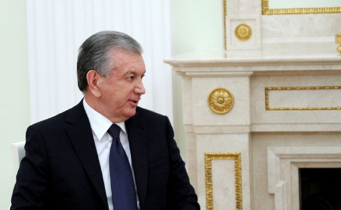 Mosca - Il presidente della Repubblica dell'Uzbekistan Shavkat Mirziyoyev.