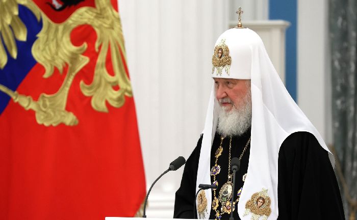 Mosca - Il Patriarca Kirill riceve l'Ordine di Sant'Andrea Apostolo il Primo Chiamato.