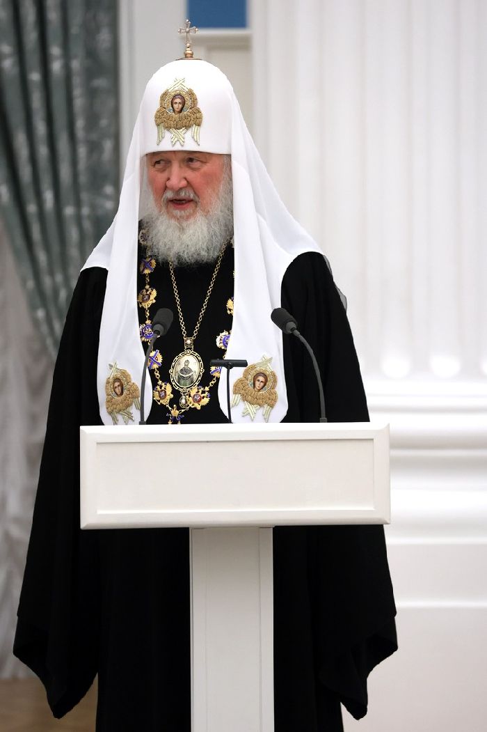 Mosca - Il Patriarca Kirill riceve l'Ordine di Sant'Andrea Apostolo il Primo Chiamato.