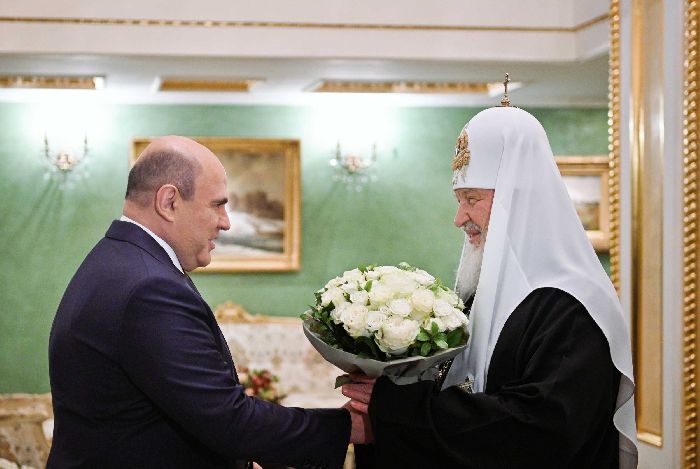 Incontro di Sua Santità il Patriarca Kirill con il Primo Ministro della Federazione Russa M.V.Mishustin.