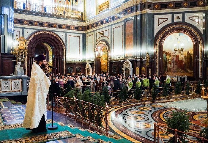 Mosca - Servizio patriarcale alla vigilia di Natale nella Cattedrale di Cristo Salvatore.