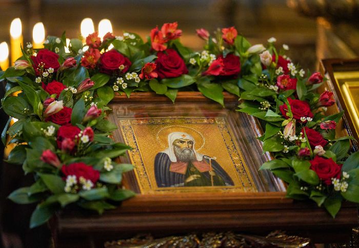 Mosca - Servizio patriarcale nel giorno della memoria di sant'Ermogene nella Cattedrale della Dormizione del Cremlino di Mosca. Foto di Oleg Varov.