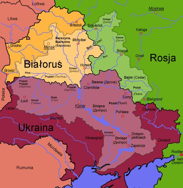 La regione di Bryansk (in verde chiaro)