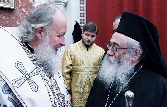 Mosca - Il Patriarca Kyrill con l'Arcivescovo Damiano
