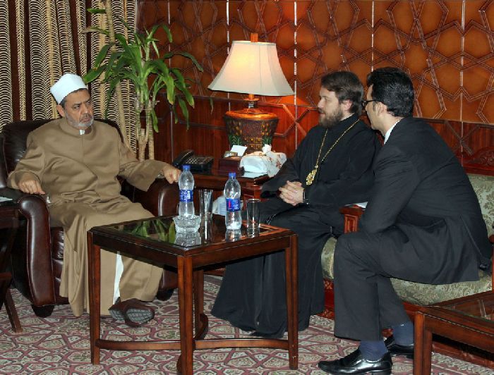Il Cairo- Lo sceicco Ahmad Al-Tayyib incontra il metropolita Hilarion