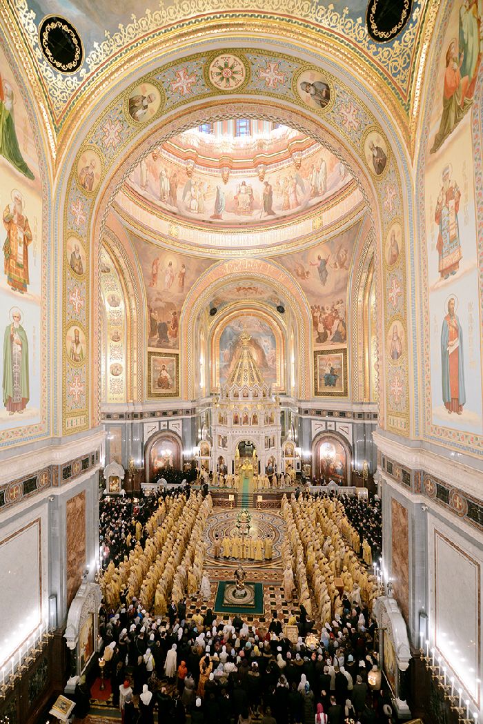 Cattedrale di Cristo Salvatore a Mosca nel giorno del quarto anniversario di intronizzazione del Pratriarca di Mosca e di tutta la Rus’ Kirill