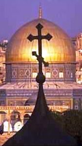 Chiesa ortodossa russa a Gerusalemme e Cupola della Roccia.