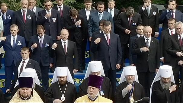 Kiev - I Presidenti di Russia, Ucraina, Moldova, Serbia e i Gerarchi ortodossi.