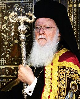 Sua Santità il Patriarca Bartolomeo I, Arcivescovo di Costantinopoli, Nuova Roma e Patriarca Ecumenico