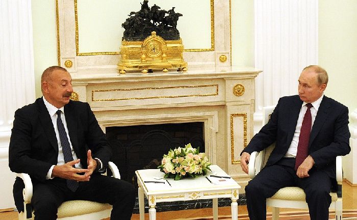 Mosca - Vladimir Putin incontra al Cremlino il presidente dell'Azerbaigian Ilham Aliyev.
