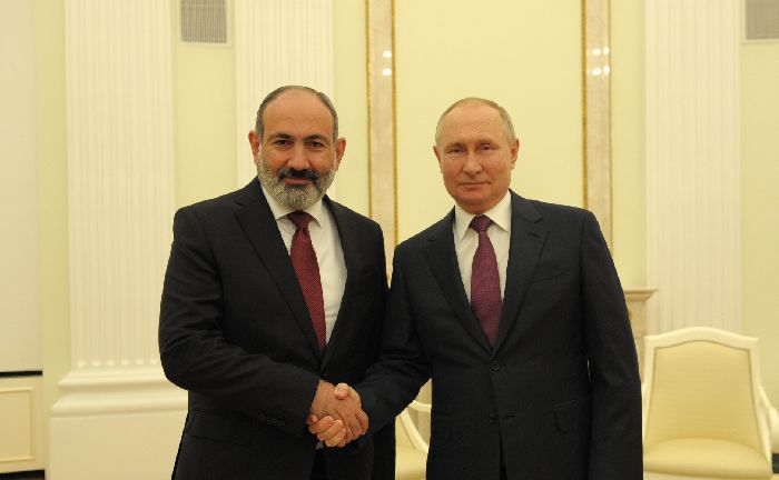 Mosca - Il presidente Vladimir Putin riceve al Cremlino il primo ministro armeno Nikol Pashinyan.