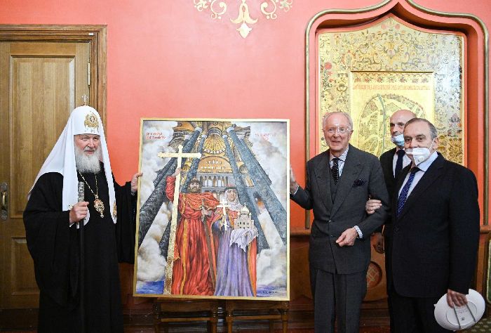  Mosca - Trasferimento del dipinto «Il Santo Principe Vladimir e la Santa Principessa Olga» per la Cattedrale di Vladimir a Chersoneso.