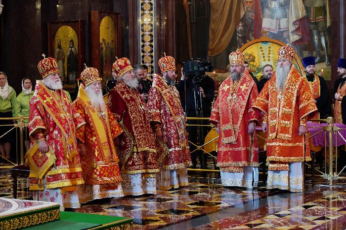Mosca - Servizio patriarcale nel giorno della memoria del Grande Martire Giorgio il Vittorioso nella Cattedrale di Cristo Salvatore. Consacrazione dell'archimandrita Klaudian (Polyakov) a vescovo di Taldykorgan.
