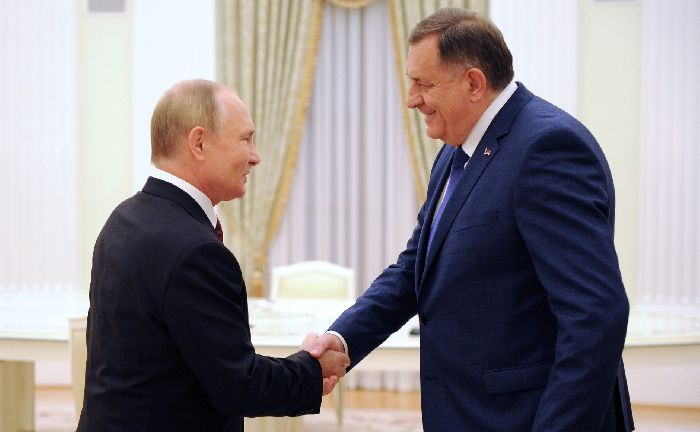 Mosca – Il presidente Vladimir Putin riceve al Cremlino il membro serbo del Presidium della Bosnia ed Erzegovina Milorad Dodik.