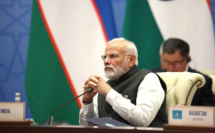  Samarcanda – Il primo ministro indiano Narendra Modi alla riunione del Consiglio dei Capi di Stato della SCO nel formato allargato. Foto: TASS.