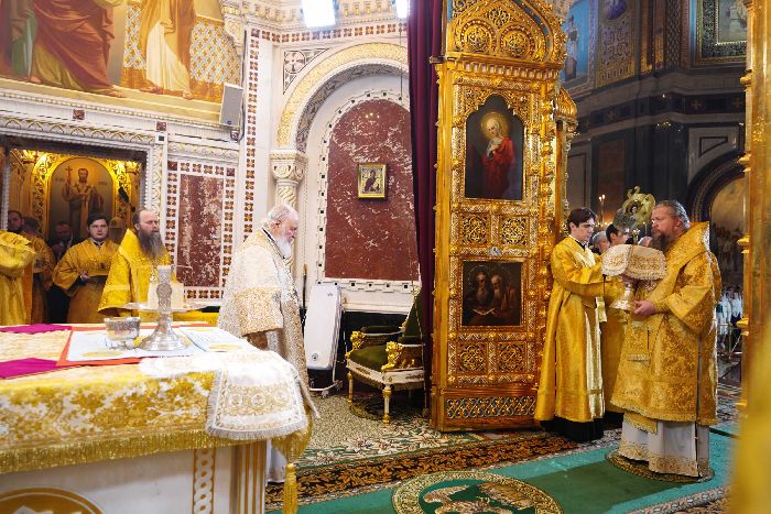Mosca- Servizio patriarcale nella festa della Natività di Cristo nella Cattedrale di Cristo Salvatore. Foto di Oleg Varov.