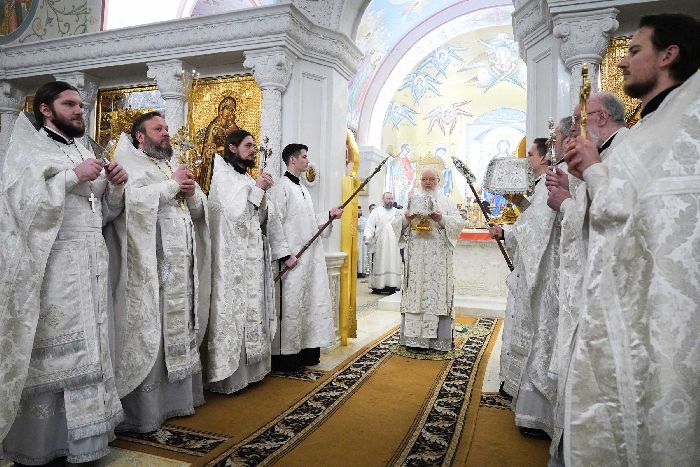  Mosca - Servizio patriarcale alla vigilia della Teofania nella Cattedrale di Cristo Salvatore. Foto di Oleg Varov.