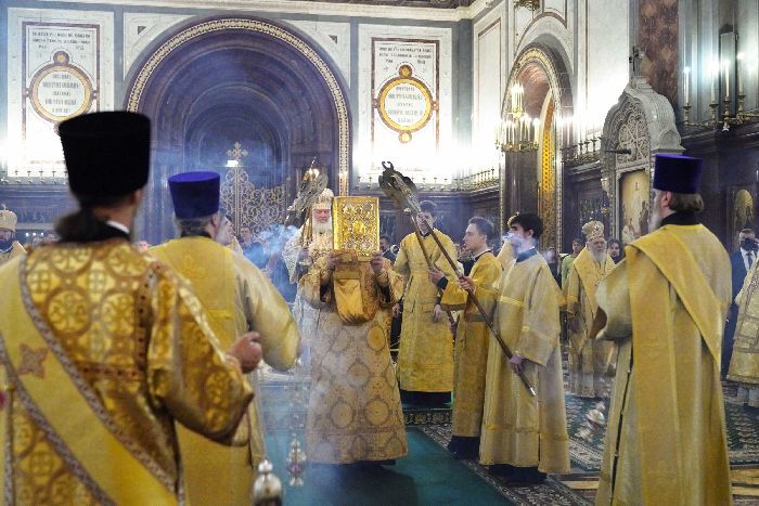 Mosca - Servizio patriarcale nella domenica del Trionfo dell'Ortodossia nella Cattedrale di Cristo Salvatore. Foto di Oleg Varov.