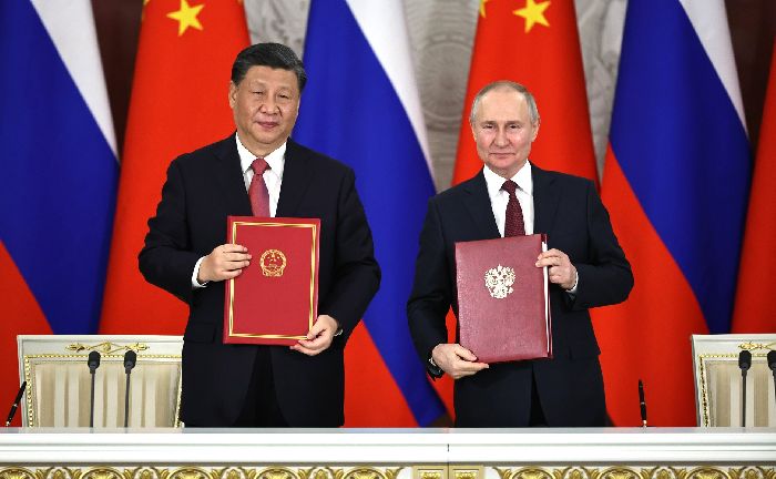 Mosca - Nell'ambito della visita di stato di Xi Jinping, Russia e Cina hanno firmato un pacchetto di documenti. Foto: Mikhail Tereshenko, TASS.