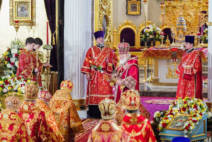 Kazan - Visita patriarcale nella metropolia del Tatarstan. Divina Liturgia nella Cattedrale in onore dell’icona di Kazan della Madre di Dio. Foto di Sergej Vlasov.