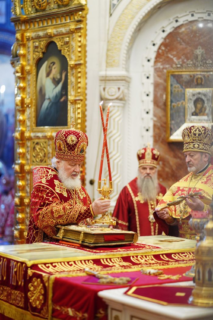 Mosca - Servizio patriarcale nel giorno della memoria dei santi Metodio e Cirillo pari agli apostoli nella Cattedrale di Cristo Salvatore. Foto di Sergej Vlasov.
