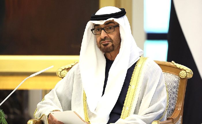 Abu Dhabi – Il presidente degli Emirati Arabi Uniti Mohammed bin Zayed Al Nahyan. Foto: Sergej Savostjanov, TASS.