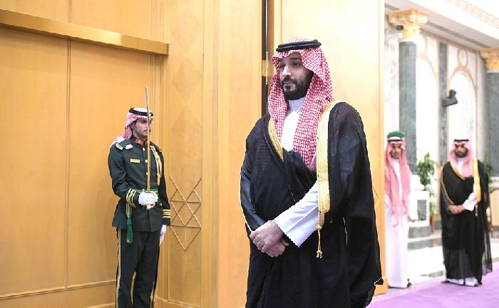 Riyad – Il principe ereditario e presidente del Consiglio dei ministri dell'Arabia Saudita Mohammed bin Salman Al Saud prima dell'inizio dei negoziati russo-sauditi. Foto: Aleksej  Nikolskij, RIA Novosti.